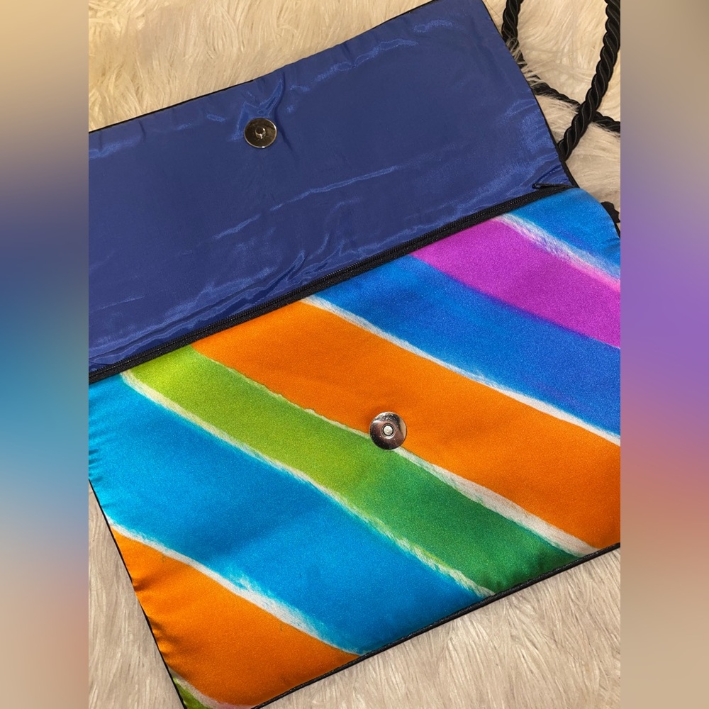 Silk rainbow purse / crossbody